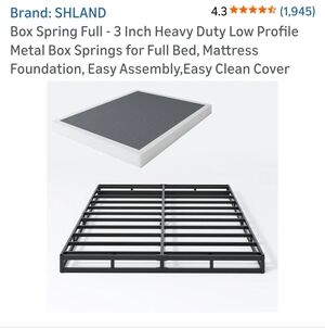 Black Metal Bed Frame with Gray Foundation